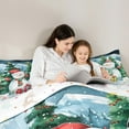 thumbnail image 5 of jejeloiu Cartoon Christmas Snowman Bedding Comforter Set,Kids Xmas Gifts Twin Comforter Sets,Green White Bedding Set For Girl Boys Kids,Super Cozy Room Decor Reversible,2-Piece, 5 of 8