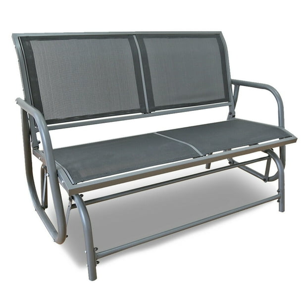 Outdoor Patio Swing Glider Bench Chair Dark Gray