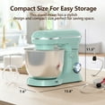 thumbnail image 6 of Trimeko New 3-In-1 5.5Qt Stand Mixer with Whisk, Dough Hook, Mixing Beater, Mint Green, 6 of 7
