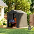 thumbnail image 2 of 7.5' x 6.2' Portable Shed, Waterproof Bike Tent with Zipper Door Dark Grey, 2 of 10