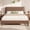 Dark Brown, variant on Frostbloom King Bed Frame, Upholstered Faux Leather Platform Bed with Adjustable Headboard, Dark Brown
