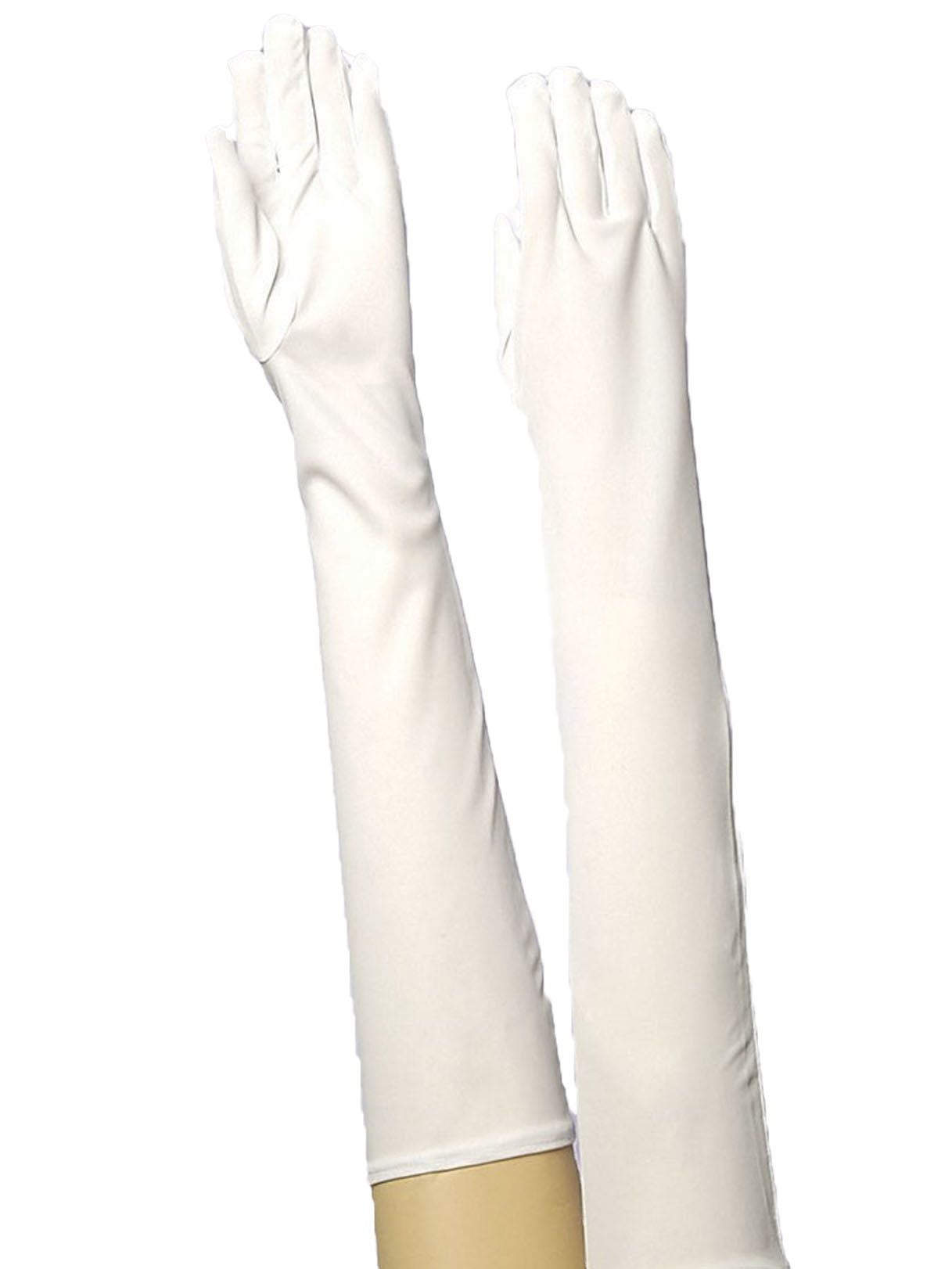 Gloves Long Nylon White
