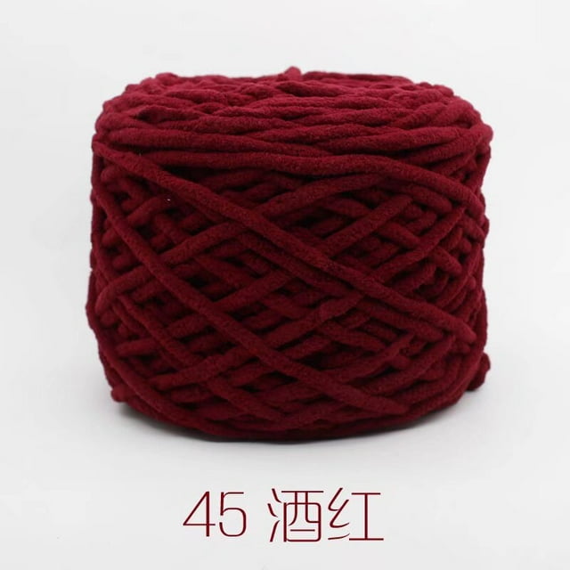 Nvzi Hilo de algodón para ganchillo, hilo fino para tejer a ganchillo, hilo de poliéster suave y duradero para tejer a mano y proyectos de manualidades, hilo, 2 rollos. Rojo vino.