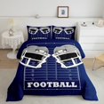 thumbnail image 2 of American Football Comforter Set for Boys Kids Football Bedding Full Size Teens Football Sports Game Themed Bedding Comforter Sets Rugby Printed Football Field Decor Quilt Navy Blue, 2 of 6