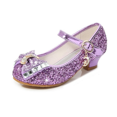 

Girls Dress Wedding Party Shoes With Bowknot Decor Glitter Sequins Mary Jane Princess Shoes For Toddler Kids Children