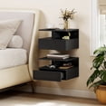 thumbnail image 2 of HOMCOM Floating Nightstand Set of 2, Bedside Table with Drawer and Shelf, 2 of 10