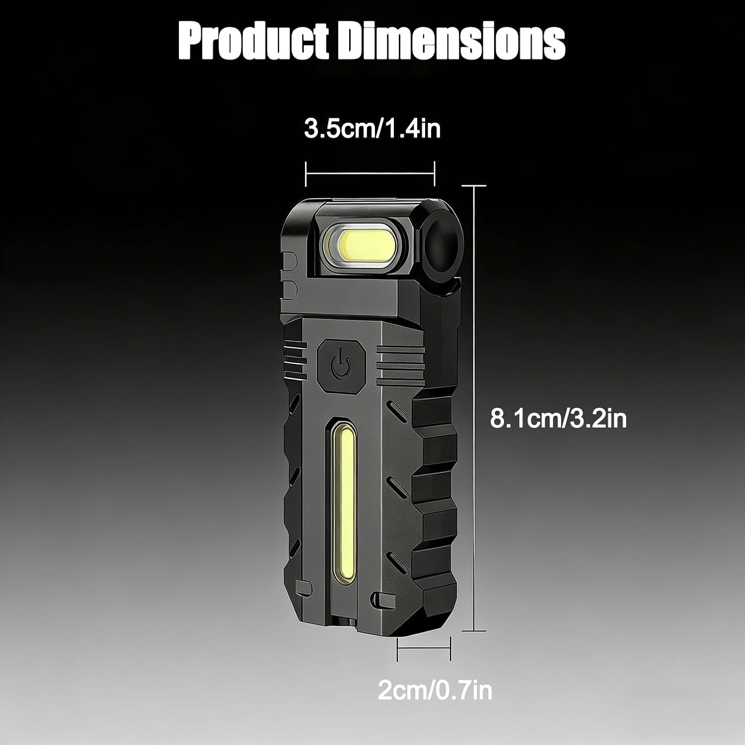 180° Rotating Head LED Work Light – Dual Beam, Magnetic Base & USB-C Rechargeable, Clip-On Keychain Light, Mini Rechargeable Flashlight for Emergency, Walk Dog, Working, Hiking, Camping