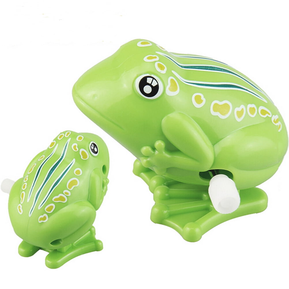 MageCrux 1 Pcs Wind up Frog Plastic Jumping Animal Classic Educational