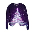 thumbnail image 6 of FDGIU Women's Christmas Graphic Tunic Tops - Soft Long Sleeve Crewneck Blouses with Xmas Tree Prints, Holiday Party Tees, 6 of 6