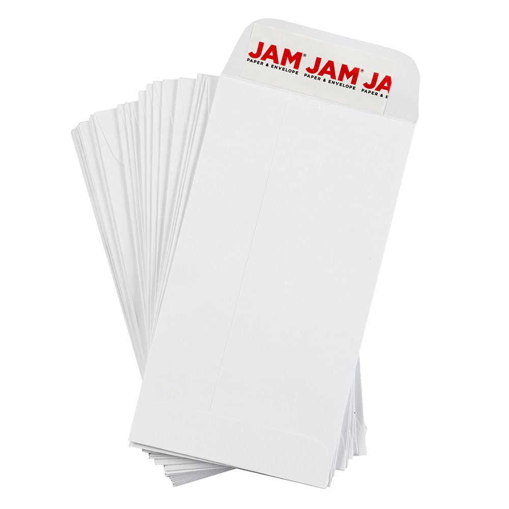 JAM Paper Coin Peel and Seal Envelopes, 2-7/8" x 5-1/4", White, 250 Per Box
