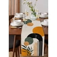 thumbnail image 4 of Boho Middle Century Table Runner 72 Inches, Abstract Orange Geometric Leaves Bed Runner Dresser Scarves Tabletop for Indoor Outdoor Parties/Ceremony/Banquet, 16" x 72", 4 of 8
