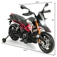 thumbnail image 2 of Costway 12V Kids Ride-On Motorcycle Motor Bike w/ Training Wheels Red, 2 of 9
