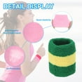 thumbnail image 3 of Uxcell Wrist Sweatbands Sports Wrist Bands for Men & Women Athletic Absorbent for Basketball Football Tennis Soccer Running Cream Green, Yellow, 3 of 6