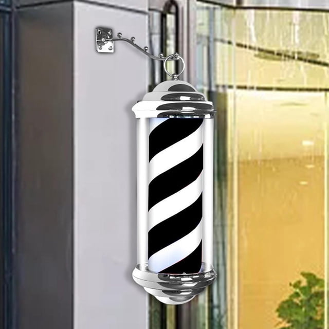 Rain Barber Pole LED Light Rotating Salon Sign Light Stripes for Indoor 40cm