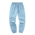 thumbnail image 7 of Hogleaql Mens Hoodie Sweatsuit 2 Piece Solid Color Fleece Hoodie Jogging Sport Pants Set Relaxed Fit Fall Winter Suit with Pockets Light Blue L, 7 of 7