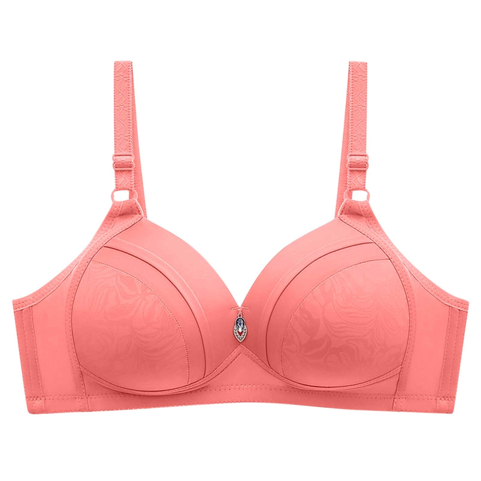 Womens Underwear Big Breasts Show Small Breasts Anti-Sagging Lingerie  Push-up Bra to Correct Brassiere No Steel Ring (Color : Pink, Size : C_90)