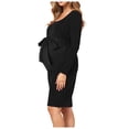 thumbnail image 1 of HSMQHJWE Robe de Maternité Confortable Douce Élégante à Encolure Carrée à Manches Longues avec Ceinture pour Femmes, 1 of 6