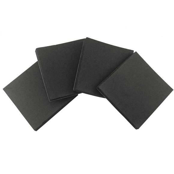 Hojas de espuma autoadhesivas de espuma de células cerradas, hojas de goma de neopreno, aislamiento, almohadillas de goma de espuma antivibración con adhesivo negro (4"" x 4" x 3/4"" 4)