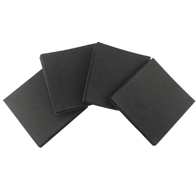 Hojas de espuma autoadhesivas de espuma de células cerradas, hojas de goma de neopreno, aislamiento, almohadillas de goma de espuma antivibración con adhesivo negro (4"" x 4" x 3/4"" 4)