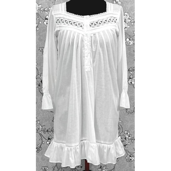 SoieRose Victorian Long Sleeve 100% Cotton Nightgown – SR1165
