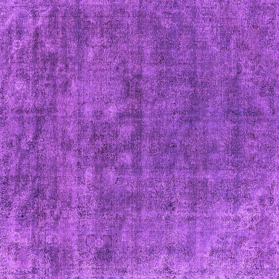 Ahgly Company Indoor Square Oriental Purple Industrial Area Rugs, 7' Square