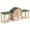 Natural Wood, variant on PawHut Large Rabbit Hutch Wood Bunny Cage Outdoor Guinea Pig House with Double Runs Slide Out Tray Ramps, 83"x18"x33", Natural