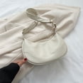 thumbnail image 4 of Bolso de media luna para mujer Bolso cruzado de moda Bolso de mensajero de media luna (Blanco), 4 of 6