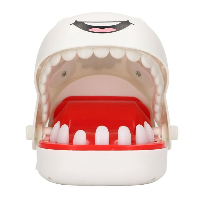 Finger Teeth Toy, Push Type Improve Ability Stress Relief Interactive Cow Shape Bite Finger Toy For Party White,Orange