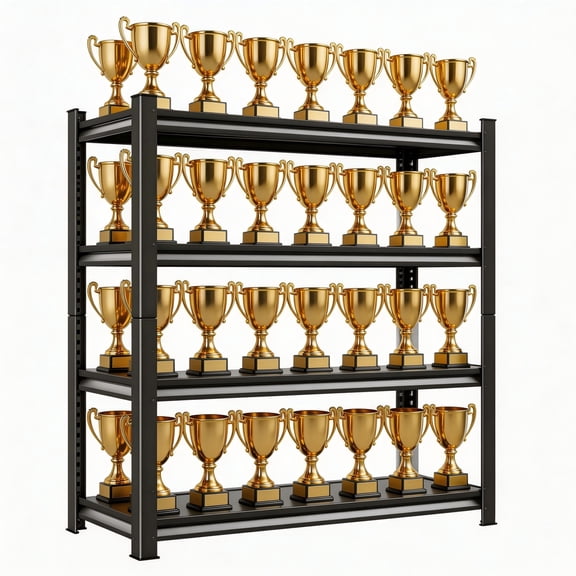 4 Tier Heavy Duty Storage Shelves, 54"H Adjustable Steel Shelving Unit, 3000 LBS Capacity Waterproof Rustproof Metal Rack for Home Garage Pantry Organization|10"D x 16"W , Black