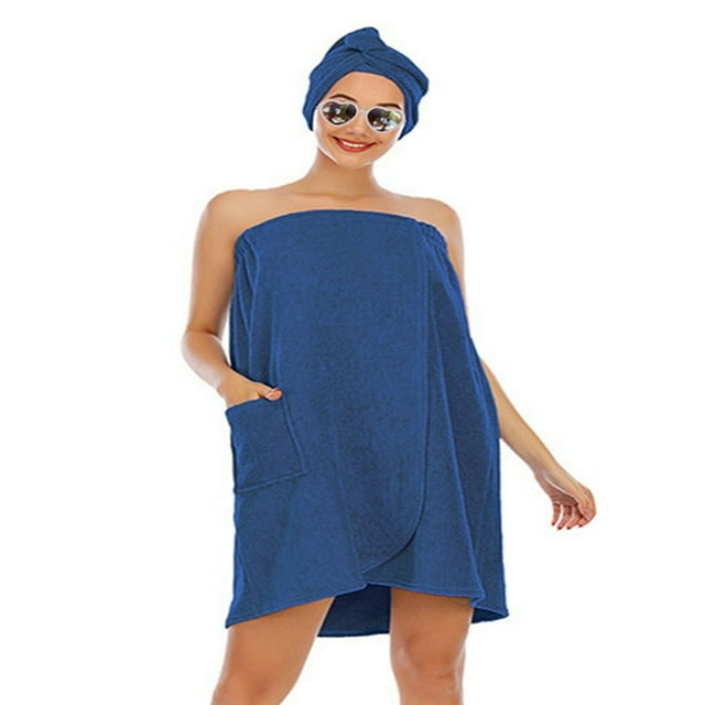 Combinaison de Peignoir et de Bonnet de Douche pour Femmes