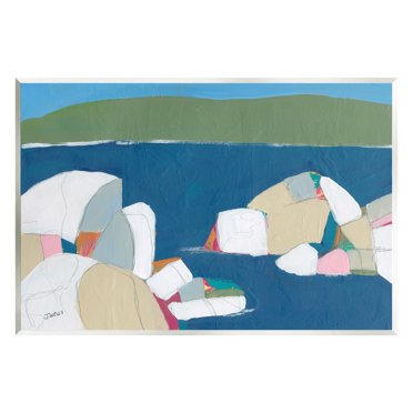 Stupell Industries Contemporary Ocean Rocks Coastal Painting Unframed Art Print Wall Art