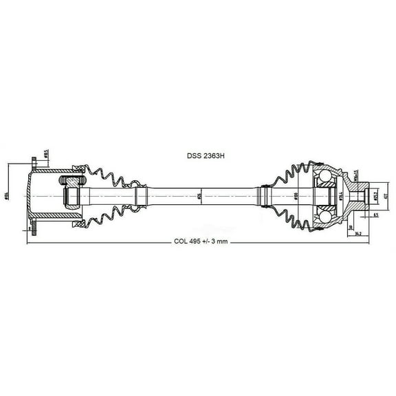 CV Axle Shaft-High Quality OE Style DSS 2363H Fits select: 2013-2017 AUDI Q5, 2011-2012 AUDI Q5 PREMIUM PLUS