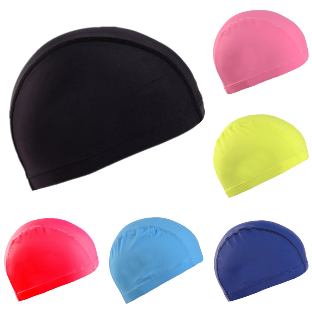 Unisex Adult Easy Fit For Swimming Hat Swim Cap Bathing Nylons Spandex Fabric US 