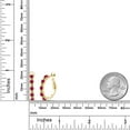 thumbnail image 2 of Gem Stone King 18K Yellow Gold Plated Silver Women Hoop Earrings Red Ruby Green Peridot (1.95 Cttw, Round Cut, 3/7 inch Diameter), 2 of 4
