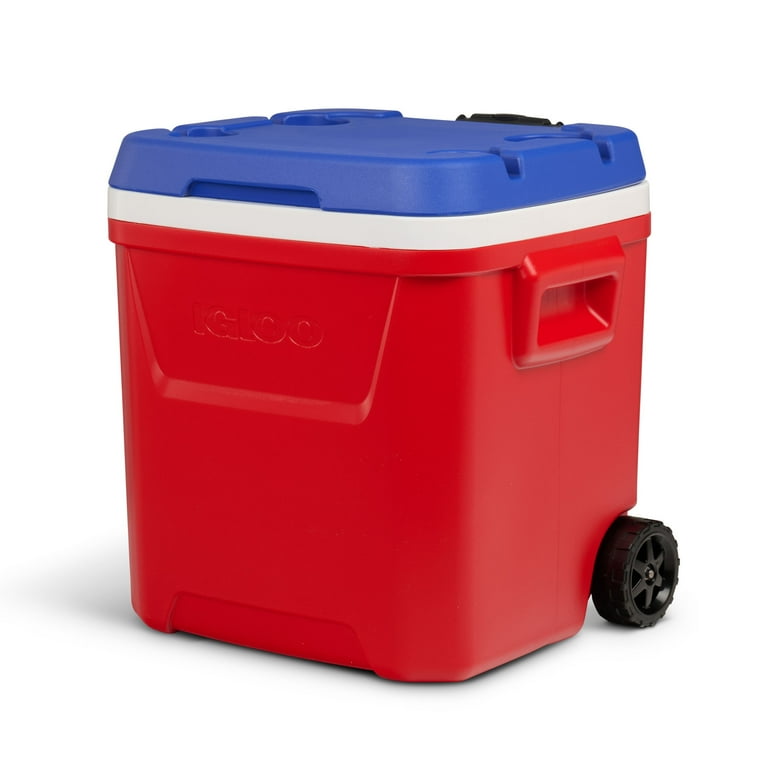 Igloo 60 QT Laguna Ice Chest Cooler with Wheels, Red White & Blue