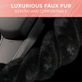 thumbnail image 3 of Twisted Fur Soft Black Steering Wheel Cover, Standard 15 Inch Size Fits Most Vehicles, Fuzzy Fluffy Car Steering Cover with Soft Faux Fur Touch, Car Accessories for Women, 3 of 10