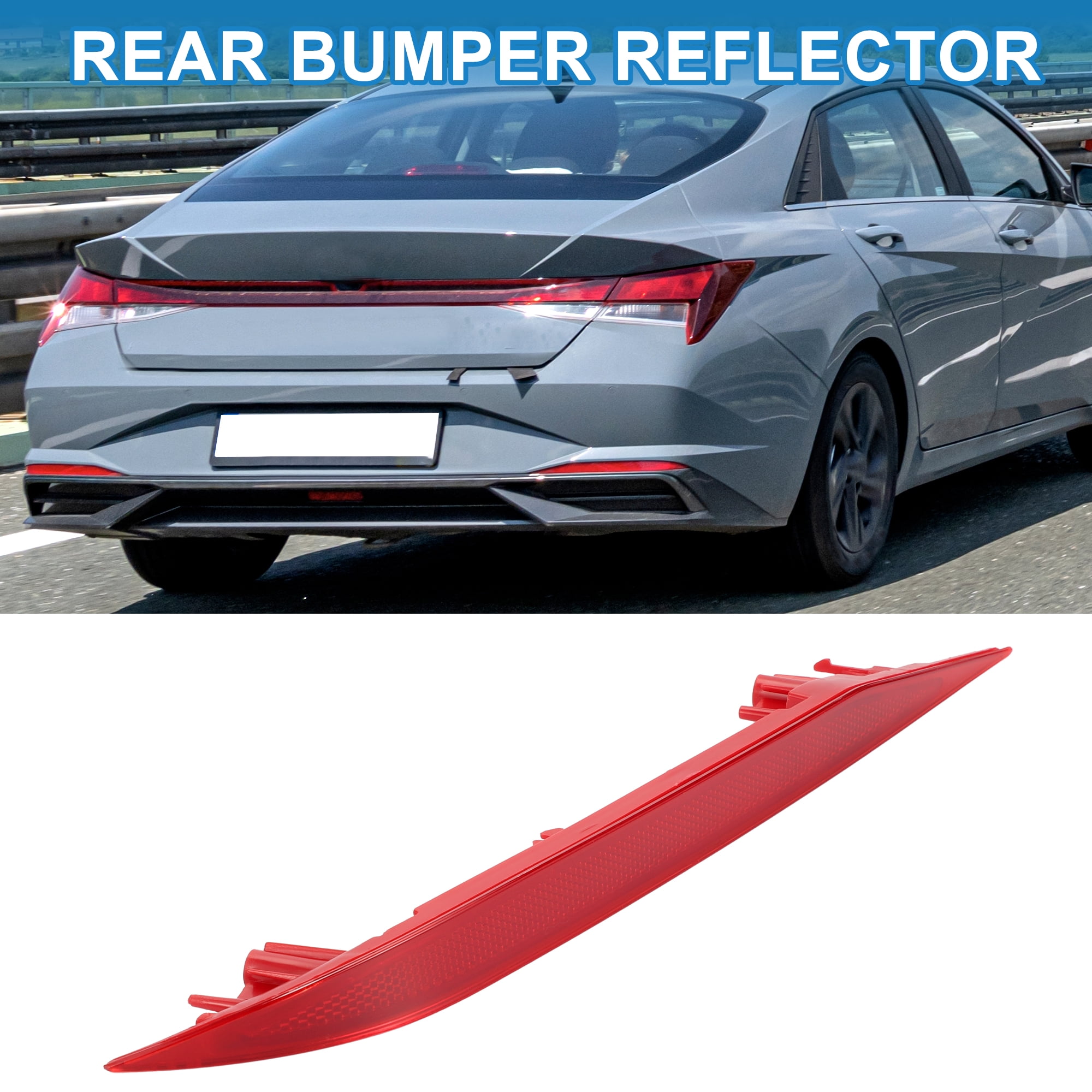 Unique Bargains Rear Left Bumper Reflector for Hyundai Elantra Sedan 2021-2023 Red