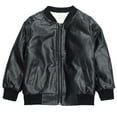 thumbnail image 4 of KAUOD Boys Leather Waterproof Jackets Fleece Lined Zip up Winter Rain Coats Kids Toddler Padded Warm Lightweight Outwear, 4 of 4