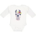 thumbnail image 3 of Inktastic Cute Llama with Flower Boys or Girls Long Sleeve Baby Bodysuit, 3 of 5