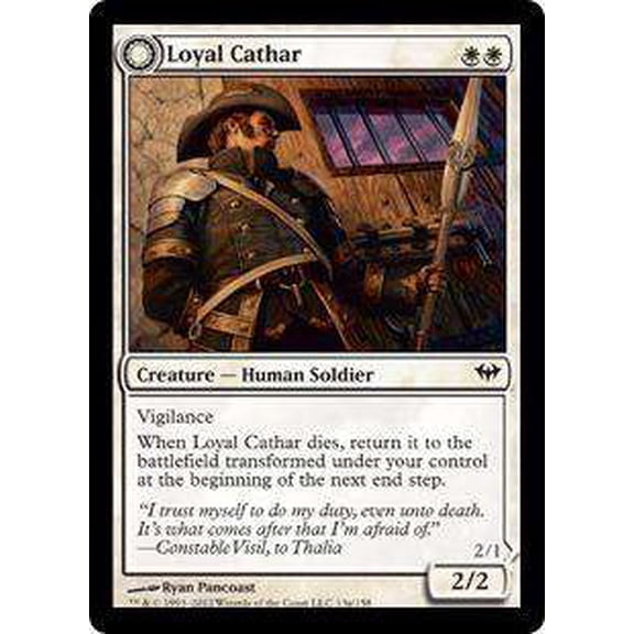 MtG Dark Ascension Common Loyal Cathar / Unhallowed Cathar (Foil)