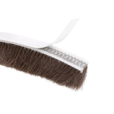Uxcell Brush Weather Stripping Adhesive Felt Door Seal Strip 394Inch L x0.6Inch W Brown