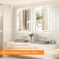thumbnail image 3 of Espejo de Baño Inteligente Cuadrado 40x60cm con Antivaho, Luz LED Táctil 3 Modos y Regulación de Brillo TGOZVZR, 3 of 10