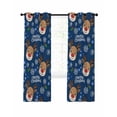 thumbnail image 7 of Christmas Navy Blackout Curtains for Bedroom, Xmas Cute Elk Winter Leaves Cartoon Snowflake Thermal Insulated Kitchen Drapes with Grommets, Light Blocking Window Treatment, 2 Panels 52" x 84", 7 of 7