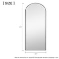 NeuType 71"x31" Arched Full Length Mirror Wood Framed Floor Mirror with