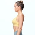 thumbnail image 4 of Ropa interior deportiva para mujer, con almohadillas cruzadas para entrenamiento, yoga, color amarillo, 4 of 6