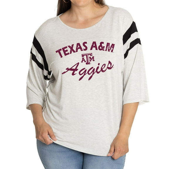 Women's  Ash Texas A&M Aggies Sabrina 3/4-Sleeve Jersey T-Shirt