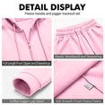thumbnail image 7 of Delconic Mens Fleece Lined Hoodie and Jogger Set Casual Loose Fit Zip Front Hooded Sweatshirt and Drawstring Sweatpants Pink L, 7 of 7