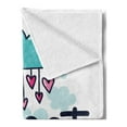 thumbnail image 2 of Saying Soft Flannel Fleece Throw Blanket, Cartoon Hanging Hearts from a Cloud with Scale Pattern Simplistic Kids Design, Cozy Plush for Indoor and Outdoor Use, 60" x 80", Multicolor, by Ambesonne, 2 of 5