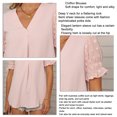 thumbnail image 2 of Blusas Con Cuello En V, Blusas De Gasa, Ligeras, Informales, Elegantes, Suaves Y Sedosas Para Fiestas ANGGREK Rosa XL, 2 of 6