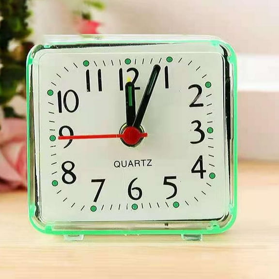 1Pc Digital Alarm Clock Bedside Small Alarm Clock Battery Operated Student Bedroom Wake Up Alarm Clock Green Smile Home